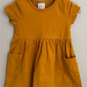 Hanna Andersson Girls 2T Pocket Dress - Mustard Yellow, 100% Cotton